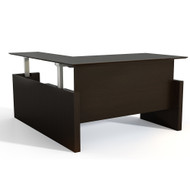 Mayline Medina Height-Adjustable Straight Desk w Return 72" Mocha - MNT51H-LDC
