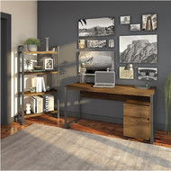 Bush Latitude 60"W Writing Desk with 2-Draw Mobile File Cabinet and Bookcase - LAT003RB