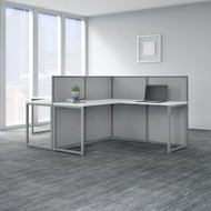 Bush Business Furniture Easy Office 60"W 2 Person L-Shaped Desk Workstation w 45"H Panels - EOD560WH-03K