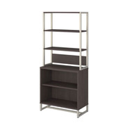 Kathy Ireland by Bush Method Collection Bookcase w Hutch Storm Gray - MTH013SG
