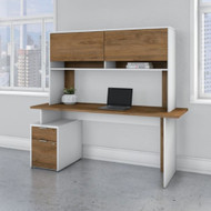 Bush Business Furniture Jamestown Single Pedestal Desk with Hutch 72" - JTN002FWWHSU