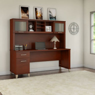 Bush Furniture Somerset 72"W Desk with Hutch - SET018HC
