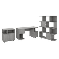Kathy Ireland by Bush Industries Madison Avenue 60W Desk w Lateral File  and Bookcase - MDS010MG