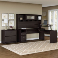 Bush Cabot Collection 72"W L-Shaped Computer Desk w Hutch and Drawers - CAB054EPO