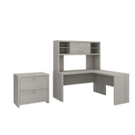 Bush Echo L-Shaped Desk with Hutch and Lateral File -  ECH032GS