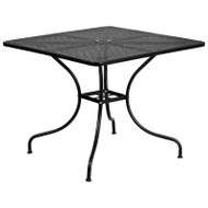 Flash Furniture Commercial Grade 35.5" Square Black Indoor-Outdoor Steel Patio Table - CO-6-BK-GG