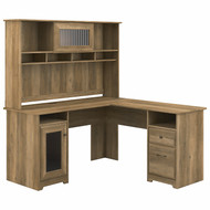 Bush Cabot Collection L-Shaped Desk 60" & Hutch Reclaimed Pine - CAB001RCP