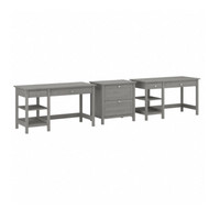 Bush Broadview Collection 2 Person Desk Set with Lateral File Modern Gray - BD037MG