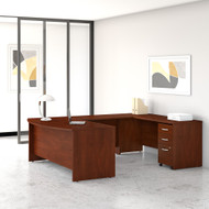 Bush Business Furniture Studio C 72W x 36D U Shaped Desk with Mobile File Cabinet Hansen Cherry - STC004HCSU