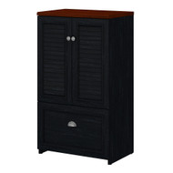 Bush Fairview Collection 2 Door Storage Cabinet with File Drawer Antique Black - WC53980-03