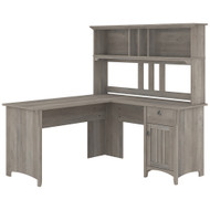 Bush Furniture Salinas 60W L Shaped Desk with Hutch Driftwood Gray - SAL004DG