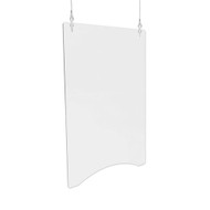Deflecto Hanging Barrier, 36" x 24", Polycarbonate, Clear, 2/Carton -  DEFPBCHPC3624