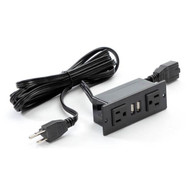 Safco Power Module with 2 Power and 2 USB Outlets, 1 Daisy Chain - MRPM3BLK