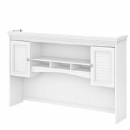 Bush Furniture Fairview 60W Hutch for L Shaped Desk in Pure White and Shiplap Gray - WC53631-03