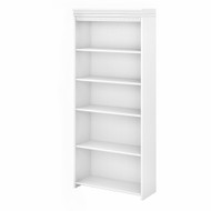 Bush Furniture Fairview Tall 5 Shelf Bookcase in Pure White and Shiplap Gray - WC53665-03