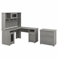 Bush Cabot Collection L-Shaped Desk 60" Package Linen Modern Gray - CAB005MG