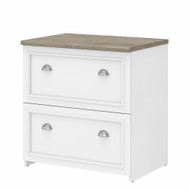 Bush Furniture Fairview Lateral File Cabinet in Pure White and Shiplap Gray - WC53681-03