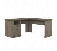 Bush Furniture Yorktown 60W L Shaped Desk with Storage in Restored Gray - WC40630-03