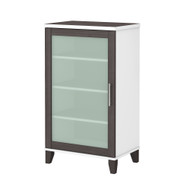 Bush Furniture Somerset Media Accent Cabinet in White and Storm Gray - AD81040