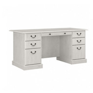 Bush Saratoga Collection L-Shaped Manager's Desk Linen White Oak - EX45770-03K