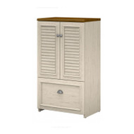 Bush Fairview Collection 2 Door Storage Cabinet with File Drawer Antique White - WC53280-03