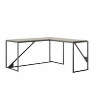 Bush Furniture Refinery 62W L Shaped Industrial Desk in Cottage White - RFY003CWH