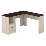 Bush Furniture Townhill 54W L Shaped Desk in Washed Gray and Madison Cherry - TND154WM2-03