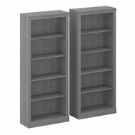 Bush Saratoga Tall 5-Shelf Bookcase, Set of 2 Modern Gray - SAR008MG