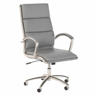 Bush Echo High Back Leather Executive Office Chair Light Gray Leather - ECH035LG