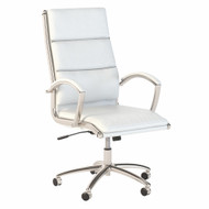 Bush Echo High Back Leather Executive Office Chair White Leather - ECH035WH