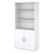 Bush Business Furniture Easy Office 36W 5 Shelf Bookcase with Doors White - EO106WH