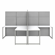 Bush Business Furniture Easy Office 60W 2 Person L Shaped Desk with 66H Cubicle Panel Pure White - EODH560WH-03K