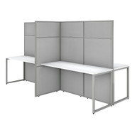 Bush Business Furniture Easy Office 60W 4 Person Desk with 66H Cubicle Panel Pure White - EODH660WH-03K