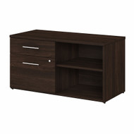 Bush Business Furniture Office 500 Low Wall Cabinet with Drawers and Shelves Black Walnut - OFS145BW