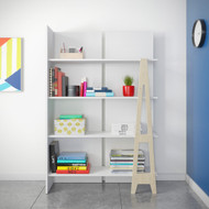 Nexera Atypik Bookcase, White and Russian Plywood - 608503