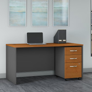 Bush Business Furniture Series C 60W X 30D Desk with Mobile File Cabinet Natural Cherry - SRC144NCSU