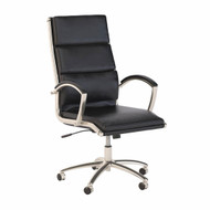 Bush Business Furniture Seating High Back Leather Executive Office Chair Black Leather - CH1701BLL-03