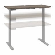 Move 60 Series by Bush Business Furniture 48W x 24D Height Adjustable Standing Desk in Modern Hickory with Cool Gray Metallic Base - M6S4824MHSK