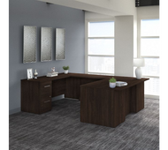 Bush Business Furniture Office 500 72W U Shaped Executive Desk with Drawers in Black Walnut - OF5002BWSU