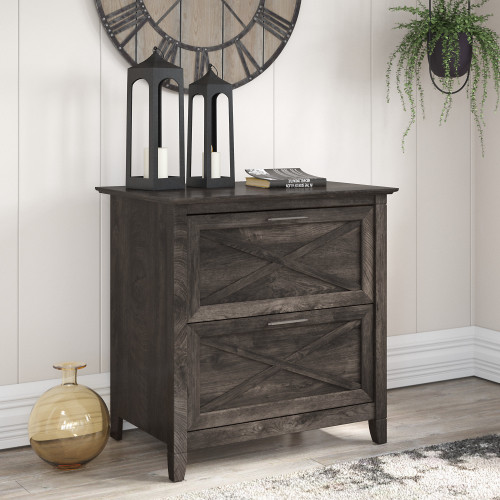 Bush Furniture Key West 2 Drawer Lateral File in Dark Gray