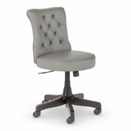 Bush Furniture Key West Mid Back Tufted Office Chair in Light Gray Leather - KWS019LGL