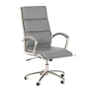 Bush Business Furniture 400 Series Collection High Back Leather Executive Office Chair Light Gray Leather - 400S241LG