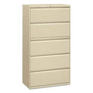 Alera Five-Drawer Lateral File Cabinet 36w x 18d x 64.25h Putty - ALELF3667PY