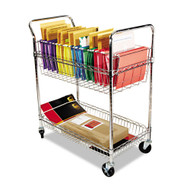 Alera Carry-All Cart/Mail Cart Two-Shelf Silver - ALEMC3518SR