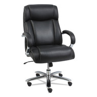 Alera Maxxis Series Big and Tall Bonded Leather Chair Supports up to 500 lbs Black Seat/Black Back Chrome Base - ALEMS4419