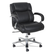 Alera Maxxis Series Big and Tall Bonded Leather Chair Supports up to 350 lbs Black Seat/Black Back Chrome Base - ALEMS4619