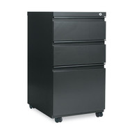 Alera Three-Drawer Metal Pedestal File with Full-Length Pull 14.96w x 19.29d x 27.75h Charcoal - ALEPBBBFCH