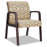 Alera Reception Lounge WL Series Guest Chair Tan Seat/Tan Back Mahogany Base - ALERL4351M