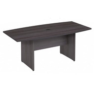 Bush Business Furniture 72W x 36D Boat Top Conference Table w Wood Base Storm Gray - 99TB7236SG