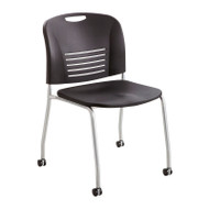 Safco Vy Straight Leg with Casters Stacking Chairs (2-Pack) Black - 4291BL